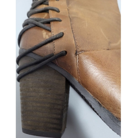 Steve Madden Rikter Cognac Brown Knee High Leather Boots, 7, Lace up - Picture 8 of 11